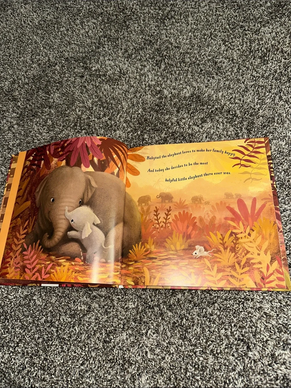 Just One More Hug Elephant Storybook - Brown & Orange